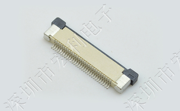 ffc/fpc排線座15pin抽屜式上接觸0.5間距 H2.0厚PCB板貼片插座