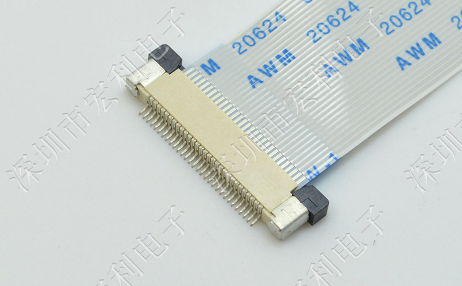 ffc/fpc排線座26pin抽屜式上接觸0.5間距 H2.0厚PCB板貼片插座