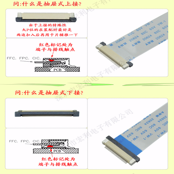 FPC連接器怎么分上接和下接