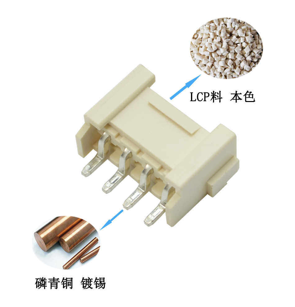 VH3.96-2P臥貼針座PCB板SMT插座 連接器3.96mm 表面貼片座,宏利