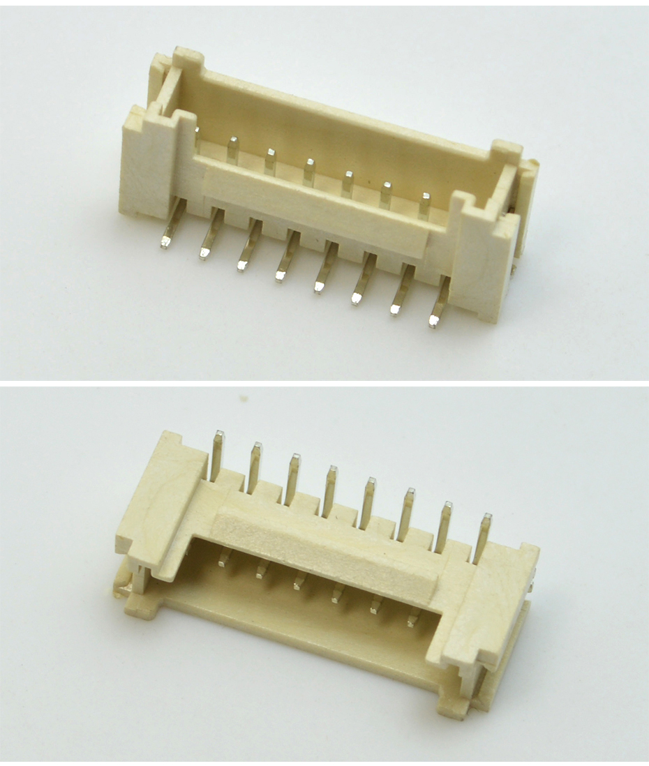 電子現(xiàn)貨連接器間距2.0PHB雙排立貼帶扣7P接插件條形連接器,宏利